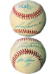 Jose Canseco/Mark McGwire/Walt Weiss triple signed Rawlings OFC American League Baseball AL ROY Winners- tone spots- Beckett Rev