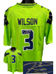 Russell Wilson signed Seattle Seahawks NFL Licensed Nike Neon Green Authentic Jersey #3 (XL)- Fanatics Authentic