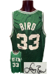 Larry Bird signed Boston Green TB Custom Stitched Pro Style Basketball Jersey XL- JSA/Bird Hologram