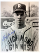 Larry Kimbrough signed Richmond Giants B&W 8x10 Photo imperfect- COA/Show Ticket