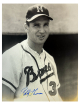 Bobby Thomson signed Milwaukee Braves 8x10 Photo imperfect- Stacks of Plaques COA (Staten IL Scot)