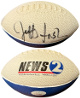 Jeff Fisher signed Tennesse Titans News 2 Mini Foam 6 inch Football- JSA #EE41693