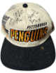 1996-97 Pittsburgh Penguins Team Signed NHL Center Ice Cap/Hat 20+ sigs � COA Mario Lemieux/ Dziedzic/Stojanov/Leroux/Wright