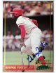 George Foster signed 1993 Spectrum Diamond Club On Card Auto #4 (Cincinnati Reds)
