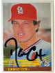 Danny Cox signed 1984 Donruss On Card Auto #449 - COA (St. Louis Cardinals)