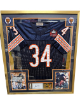 Walter Payton Signed PSA Slab Cut Chicago Bears NFL HOF Jersey/Photos/Pins Custom Framing Display 32x36