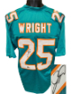 Jaylen Wright signed Miami Teal Custom Stitched Pro Style Football Jersey XL- Beckett Witnessed