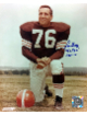 Lou Groza signed Cleveland Browns NFL 8x10 Photo w/ The Toe/HOF imperfect- COA