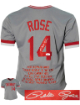Pete Rose signed Cincinnati Custom Stitched Grey TB Embroidered Stat Jersey XL- JSA Witnessed