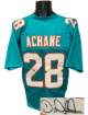 De'Von Achane signed Miami Teal Custom Stitched Pro Style Football Jersey- JSA Witnessed