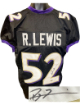 Ray Lewis signed Baltimore Black Custom Stitched Pro Style Football Jersey XL- Beckett Witnessed