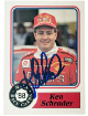 Ken Schrader signed 1988 Maxx Charlotte Folgers Rookie On Card Auto RC #74 - COA