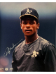 Rickey Henderson signed Oakland A's MLB Licensed 8x10 Photo imperfect- Beckett Review