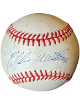 Eddie/Ed Mathews signed Official Rawlings RONL National League Baseball toned- COA (HOF/500HR)