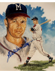 Eddie/Ed Mathews signed Milwaukee Braves 8x10 Portrait Photo - COA (HOF/500HR)