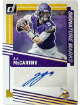 JJ (J.J) McCarthy signed 2025 Donruss Signature Marks Auto Card 9- #SM-JMY (Minnesota Vikings)