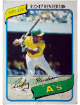 Rickey Henderson 1980 Topps Rookie Card (RC) #482 imperfect (Oakland A's/HOF)