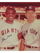 Willie Mays signed San Francisco Giants MLB Licensed 8x10 Photo imperfect- Goldin/Score Board COA (w/ Mickey Mantle)