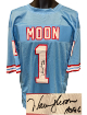Warren Moon signed Houston Blue Custom Stitched Pro Style Football Jersey HOF 06 XL- JSA Witnessed