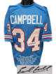 Earl Campbell signed Houston Blue Custom Stitched Pro Style Stat Jersey XL- PSA (HOF)