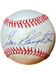 Enos Slaughter signed RONL Official National League Baseball imperfect- COA (St. Louis Cardinals/HOF)
