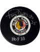 Tony Esposito signed NHL Chicago Blackhawks Logo Puck #35 & HOF 88- PSA #7A41536