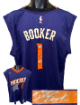 Devin Booker signed Phoenix Suns NBA Licensed Adidas Purple Jersey #1 (Size L)- Beckett Hologram