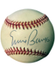 Ernie Banks signed Rawlings Official RONL National League Baseball Tone- COA (HOF/Chicago Cubs)