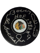 Bobby Hull signed NHL Chicago Blackhawks Logo Puck dual HOF/Golden Jet #9 - COA