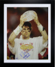 Matt Leinart signed USC Trojans 16x20 Photo w/ Trophy- Heisman 04/ 2X Champs Custom Framing- Leinart Hologram