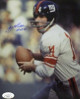 Y.A. Tittle signed New York Giants Color Passing Vertical 8X10 Photo HOF 71- JSA Hologram