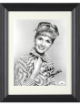 Debbie Reynolds signed Vintage B&W 8x10 Photo Custom Framing- JSA #DD32825 (striped blouse- sig on right)