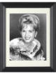 Debbie Reynolds signed Vintage B&W 8x10 Photo Custom Framing- JSA Hologram #DD32823 (mink coat-left side sig)