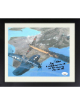 George C. Axtell signed WWII Corsair Vintage Color 8x10 Photo Ace Pilot- 5 in One Day Custom Framing- JSA #DD90916