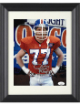 Karl Mecklenburg signed Denver Broncos 8X10 Photo Phil 4:8 Custom Framing- JSA Authentic