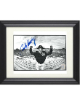 Rudy Ruettiger signed Notre Dame Fighting Irish Stadium B&W 8X10 Photo Custom Framing- Rudy 45 Hologram