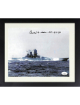 Edward Sieber signed WWII 8x10 Photo Custom Framing- JSA #SS17720- Hit 4-7-45- Helldiver Japanese Yamato/signed twice