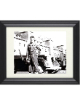 Francis Sanza signed WWII 8x10 Photo Custom Framing- JSA #AC92651 (General Patton's Jeep Driver 3rd Army)