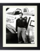 Major Donald J. Strait signed WWII B&W 8.5x11 Photo Custom Framing- JSA- P-51 Mustang Double Ace Pilot/361st FT Group