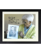 Robert "Bob" Goebel signed WWII 8x10 Photo Custom Framing- JSA- Holding Photo of Lt. Herbert Franke, GAF/11 Victories/61 Mission