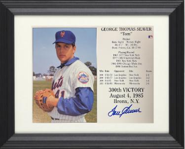 Tom Seaver signed New York Mets MLB Licensed 300th Victory 8x10 Photo/Card Custom Framing- COA/CSA Show Ticket