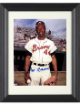 Hank Aaron signed Atlanta Braves MLB Licensed Vintage 8x10 Photo minor dings Custom Framing- Tuff Stuff COA/Show Ticket (HOF)