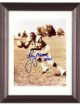 Lenny Moore signed Baltimore Colts NFL Sepia 8x10 Photo Custom Framing imperfect #24- COA (HOF)