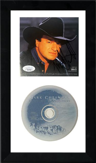Mark Chesnutt signed 1997 Thank God For Believers Album Inside Cover w/ CD 6.5x12 Custom Framing- JSA #SS17753