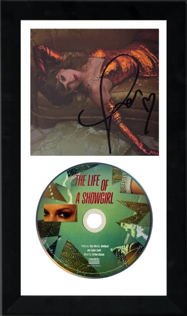 Taylor Swift 2025 The Life of a Showgirl CD Signed 4.75x4.75 Photo Art Card #2 w/ Heart 6.5x12 Custom Framing- Beckett Review